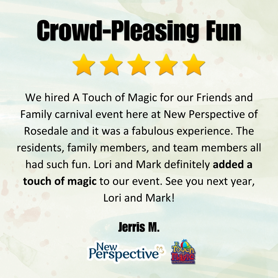 Clown review, Seniors party, Senior Living - A Touch of Magic Entertainment in Minnesota