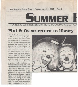Half Pint _ Oscar HP _ O at Blooming Prairie Times 7-22-2003          